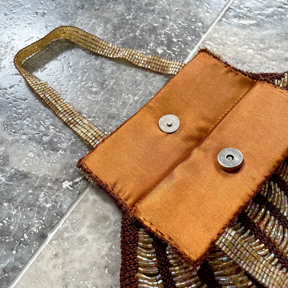 NEWPORT NEWS Small Gold Beaded Handbag - Picture 7 of 10